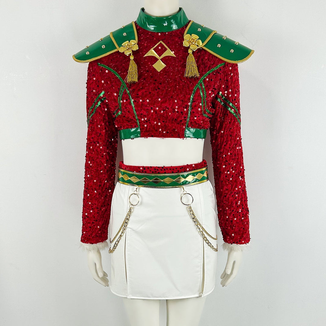 Xmas Pop Idol Costume for Holiday Party Dress Up